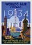 World's Fair Chicago 1934 - - Metal Signs Prints Wall Art Print, - Vintage Travel Metal Poster